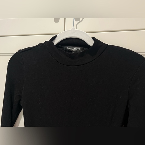 Dynamite Black Open Back Long Sleeve Midi Dress - Picture 5 of 6